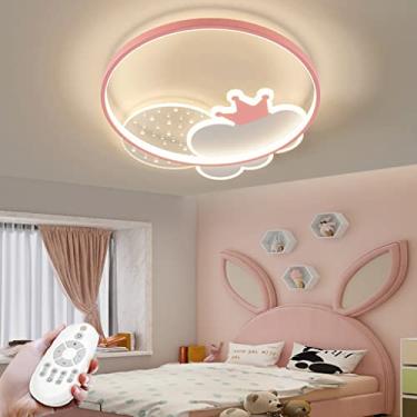Imagem de Luminária de teto LED para crianças, luminária de teto regulável com controle remoto, lustre moderno de acrílico, abajur para meninos e meninas, quarto, sala de estar, sala de jantar, corred