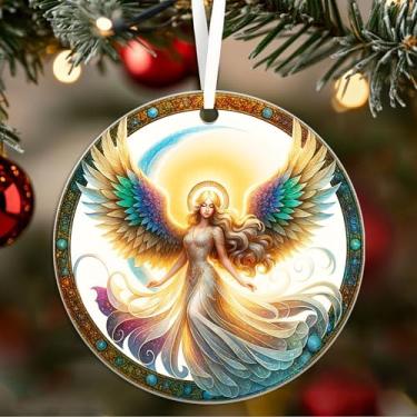 Imagem de Enfeite de acrílico vintage de fada - decoração de pendurar em vitral - enfeites e decorações de árvore de Natal - presentes para mulheres/mãe/filha/ela - anjo Suncatcher 08
