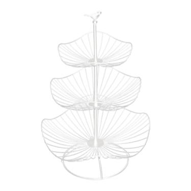 Imagem de Baoblaze Organizador de cesta de frutas, suporte para lanches, pães e vegetais, bandejas de armazenamento para casa, mesa de jantar, sala de estar, Branco