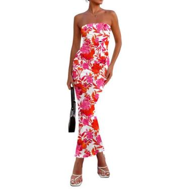 Imagem de Vestido maxi feminino PRETTYGARDEN 2025 floral Bodycon branco rosa