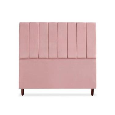 Imagem de Cabeceira De Casal Carla 140 cm Sem Frame Suede Rosa - Tifanny Decor