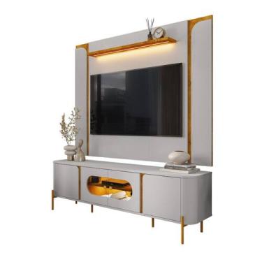 Imagem de Rack com Painel Apollo TV até 75 Polegadas com LED e Vidro - Mega Faci