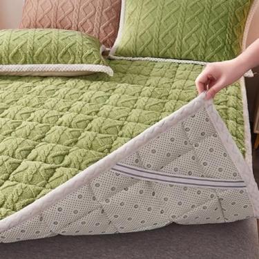 Imagem de Almofada de cama individual, cor 6, almofada de cama fofa, almofada de colchão, duplo, almofada de cobertor, pode ser usado durante todo o ano (cor 1, 150 * 200 cm)