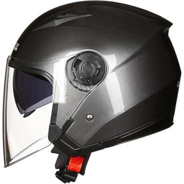 Imagem de Capacete De Motocicleta 3/4 Capacete De Motocicleta Retrô Capacete De Motocicleta Capacete De Motocicleta Aprovado Pelo Dot/Ece Com Viseira Dupla Capacete A Jato Para Scooter C, G, M/54-55CM