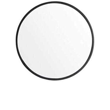 Imagem de Espelho de parede espelho de banheiro com prateleira espelho de parede espelho de maquiagem de metal preto espelhos circulares montados na parede espelho grande (tamanho: 80 cm)