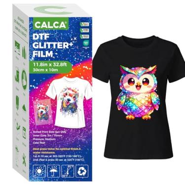 Imagem de CALCA Película de transferência DTF Specialty - 11,8 pol x 32,8 pés/30 cm x 10 m DTF Glitter+ rolo de filme, Cold Peel