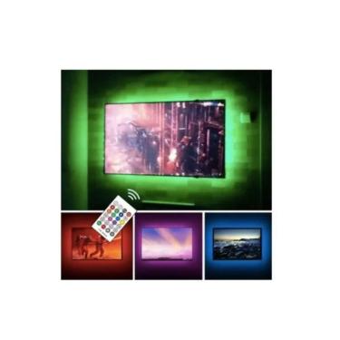 Imagem de Fita adesiva LED RGB, TV USB de 3 metros com controle remoto