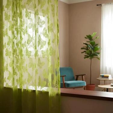 Imagem de Cortina De Corda Borboleta Luxo Drapeada Cintilante - Modinha Fashion,