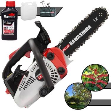 Imagem de Moto Serra Profissional Kawashima KCS-260P PLUS Motor 2T 25,4cc Motosserra Com Sabre 12’` Leve e de Fácil Manuseio Ideal Para Pomares + ÓLEO TOYAMA 2T