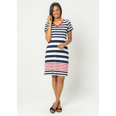 Imagem de Vestido Pau a Pique Listrado Azul Marinho