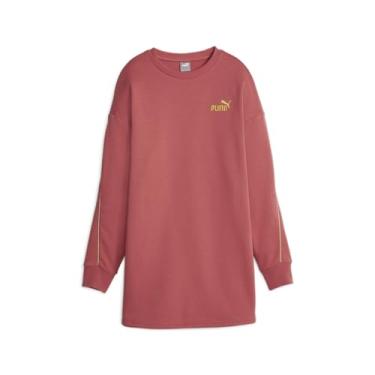 Imagem de PUMA Essentials+ Vestido de gola redonda minimalista dourado Astro Vermelho LG