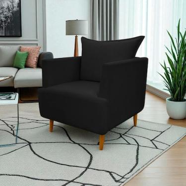 Imagem de Poltrona Decorativa Para Sala Recepção Escritório Consultório Reforçad