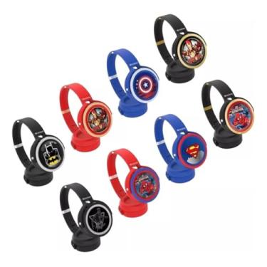 Imagem de Fone de Ouvido Infantil Bluetooth com Design de Heróis Sem Fio Volume Limitado para Proteção Auditiva (Preto/Aranha)