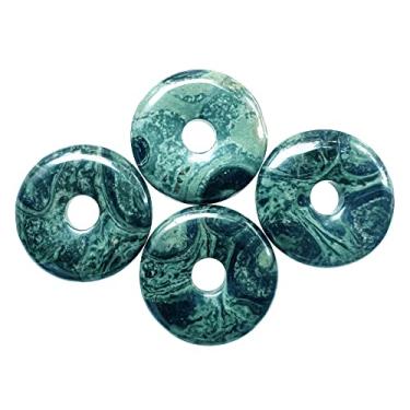 Imagem de Casaper Jaspe Kambaba natural grande buraco 7 mm anéis circulares de moeda de rosquinha de cristal natural, pedra polida, contas de pingente de disco redondo plano para fazer joias, artesanato, 4