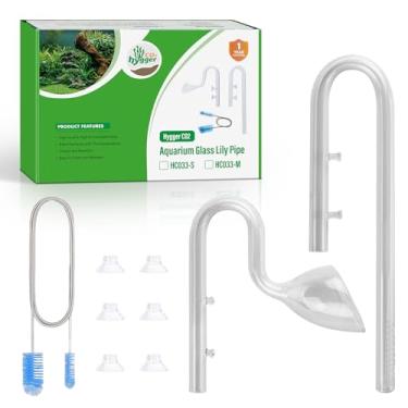 Imagem de Hygger CO2 Tubo de lírio de vidro para aquário de plantas de 17 mm com entrada, saída e escova para tubo ID de 5/20.3 cm (16/22 mm)