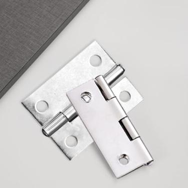 Imagem de Dobradiça de 4 portas de aço inoxidável de 2 peças com parafusos, 3 x 2,8 cm de comprimento
