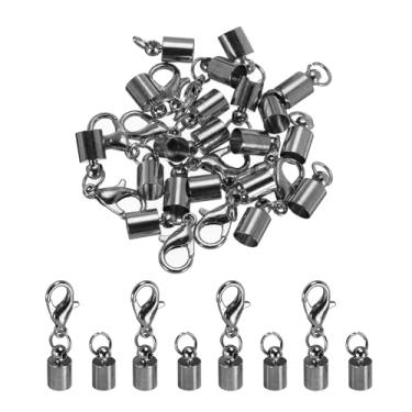 Imagem de 10 tampas de extremidade de cabo, tampas de extremidade de 4,5 mm, contas de barril, tampas de extremidade Kumihimo, ferro para fita de couro, fecho de braçadeira, joias, colar, artesanato, faça você