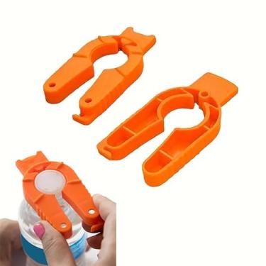 Imagem de 2 peças de abridor de garrafas e latas ergonômico multifuncional, prendedor de garrafa de água de plástico e removedor de vedação de tampa