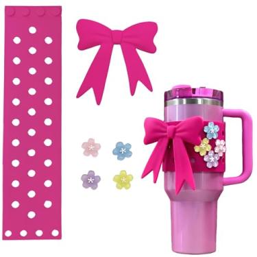 Imagem de Acessórios decorativos para garrafa de água esportiva Stanley Cup Tumblers Essentials Cup Strap and Flower Jewelry Conjunto de pingentes para 400 ml, 850 g, 1,134 g