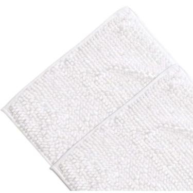 Imagem de Tapete Bolinha 2 Peças Rozac Microfibra Antiderrapante**, BRANCO / BRA