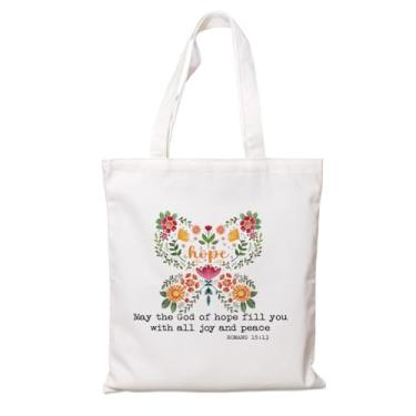 Imagem de Bolsas inspiradoras presentes para mulheres, May The God of Hope Fill You with All Joy And Peace, Friends Mom Woman Girl Daughter Travel Bag, Bolsa cosmética ideal para presente de aniversário para