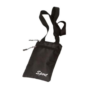 Imagem de Bolsa transversal quadrada cor lisa bolsa de telefone simples viagem (preto)