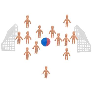 Imagem de Kit Decoração Miniatura Topo de Bolo • Maquete Escolar • Artesanato DIY • Festa Infantil (Futebol Azul e Vermelho, 2 Trave 1 Bola 13 Bonecos Xaxa)