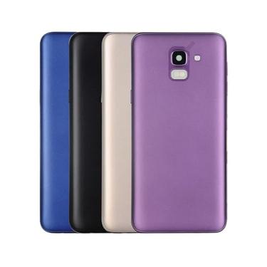 Imagem de SHOWGOOD para Samsung Galaxy J6 2018 J600 J600F J800 J800F Capa traseira com bateria traseira capa de plástico para substituição do chassi (J800 roxo)