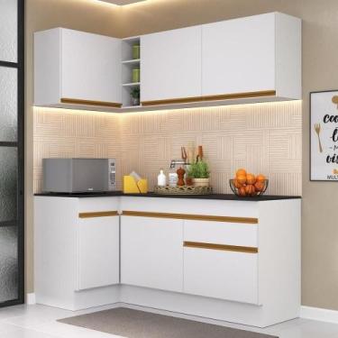 Imagem de Cozinha Compacta De Canto Com Armário E Balcão Branca - MULTIMOVEIS