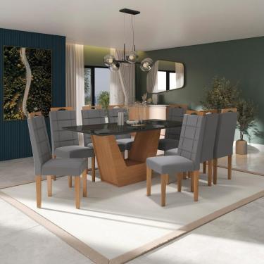 Imagem de Conjunto Sala De Jantar Verbana Kappesberg 8 Cadeiras Veludo Titanio