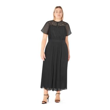 Imagem de City Chic Vestido feminino plus size - renda Zara, Preto, 54