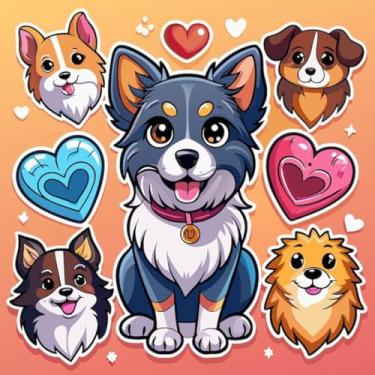 Imagem de Adesivo de Parede Infantil com Animais Fofo Kawaii para Quarto e Cadernos 40x40cm