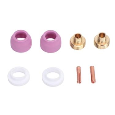 Imagem de Tocha de soldagem Conector de 2,4 mm Braçadeira de eletrodo Conjunto de bico de cerâmica Peças de reposição de latão para equipamentos de soldagem industrial Kit de consumíveis de