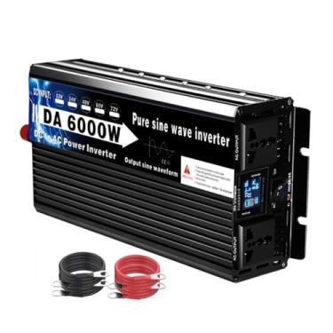 Imagem de HENGJINGTR 6000W 12V-72V Puro Sinus Wave Power Inverters, 72V DC para AC 120V / 230V Convertidor para Veículo, RV, Solar Off-Grid, com 2 saídas AC com exibição LCD,24v,110V