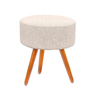 Imagem de Puf Puff Para Sala Pé Palito 50 Cm Tecido Linho