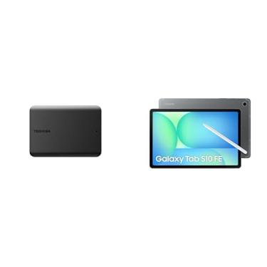 Imagem de HD Externo Toshiba 4TB Canvio Basics Preto + Tablet Samsung Galaxy Tab S10 FE, Cinza, 128GB, 8GB RAM