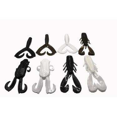 Imagem de Game Reaper Baits Bass Trailer Pacote de criaturas Mud Bug, Foice, Bud Frog Iscas Plásticas Macias Preto, Abóbora Verde, Branco Ação realista Levemente Salgado Jig & Trailer Use