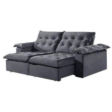 Imagem de Sofá 5 Lugares Retrátil E Reclinável Martins M-147 Veludo Grafite