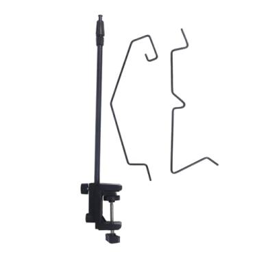 Imagem de UGPLM Suporte para lanterna de acampamento, suporte retrátil para pendurar luz com braçadeira de mesa, para lanterna, para lâmpada para churrasco,