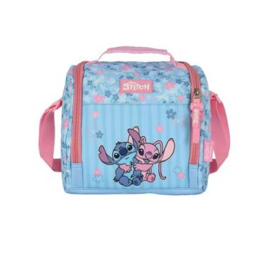 Imagem de Lancheira Stitch e Angel Térmica Meninas Disney Kids Escolar, Rosa