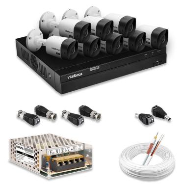 Imagem de Kit 8 Câmeras De Segurança Intelbras Full Hd 1080p Com Dvr Mhdx 1208 1080p | Completo 100% Intelbras