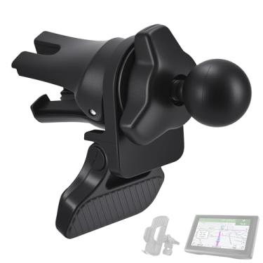 Imagem de iSaddle Suporte de celular GPS para ventilação de ar 17 mm braçadeira de montagem base de ventilação esférica [atualizado] Clipe jacaré e braço estabilizador suporta lâminas verticais e horizontais