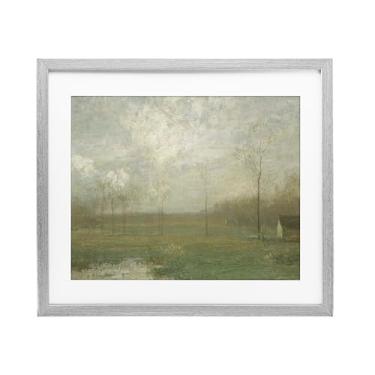 Imagem de Stupell Industries Hazy Farmland View Impressão emoldurada preta sob vidro, design por Lettered and Lined, 13 x 16