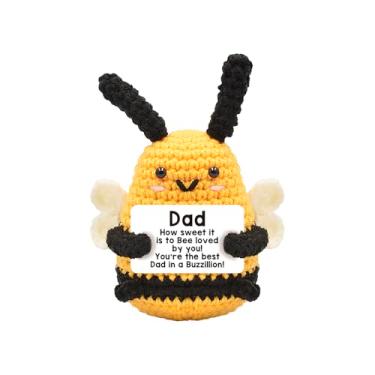 Imagem de Adorável abelha cravejada à mão – Acompanhante de apoio emocional positivo de 7 cm com cartão motivacional, decoração de mesa divertida para escritório/casa, presente para amigos/colegas/aniversários