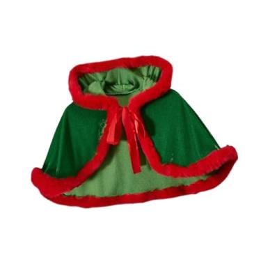 Imagem de KiBcsLic Capa Natalina Curta com Capuz, Perfeita para Bailes de Máscaras em Clubes, Verde