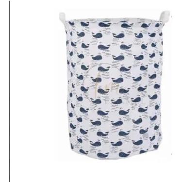 Imagem de Cesto Organizador Multiuso 40L Versátil para Roupa Suja, Brinquedos, Quarto, Banheiro ou Lavanderia (Baleia)