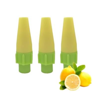 Imagem de Mealmuse Bocal de sabor limão dispensador de plástico silencioso premium bocais silenciosos e tampas de torção neutra para qualquer marca de tanques carregadores de creme (pacote com 3)