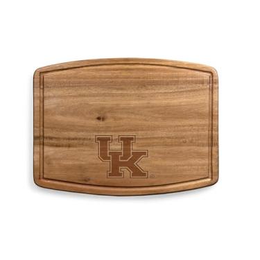 Imagem de PICNIC TIME NCAA Kentucky Wildcats Tábua de corte de acácia Ovale, conjunto de tábua de charcutaria com ranhura de suco para derramamentos, prato de servir de madeira, (madeira de acácia)