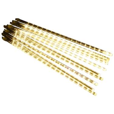 Imagem de Luzes LED para chuva de meteoros ao ar livre, cordão de luzes LED de 50 cm, branco quente, impermeável IP65, certificado Ul para jardins, ruas, tubo de PVC, fácil configuração,