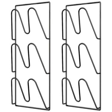 Imagem de Organizador de parede de 2 peças para tampas de panelas, rack de metal de três camadas com forte sucção para armazenamento fácil e eficiente